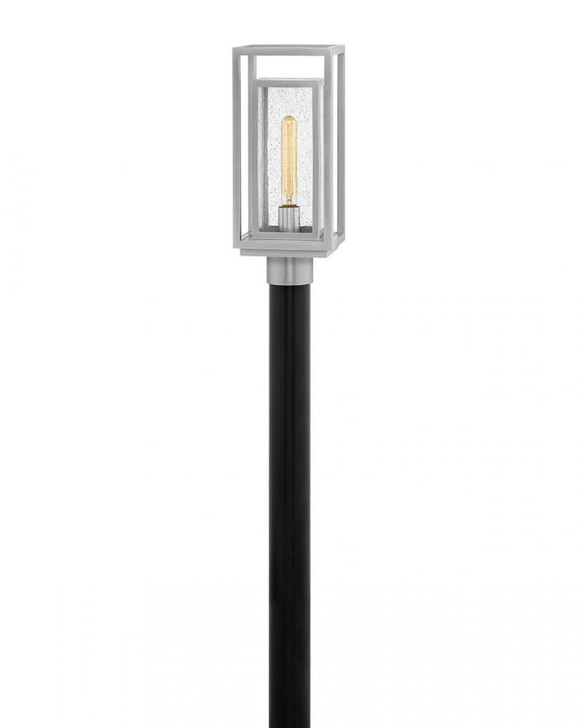 Republic Medium Post Top Or Pier Mount Lantern, LED, Silver, 7"W (1001SI-LL 9Q7JG)