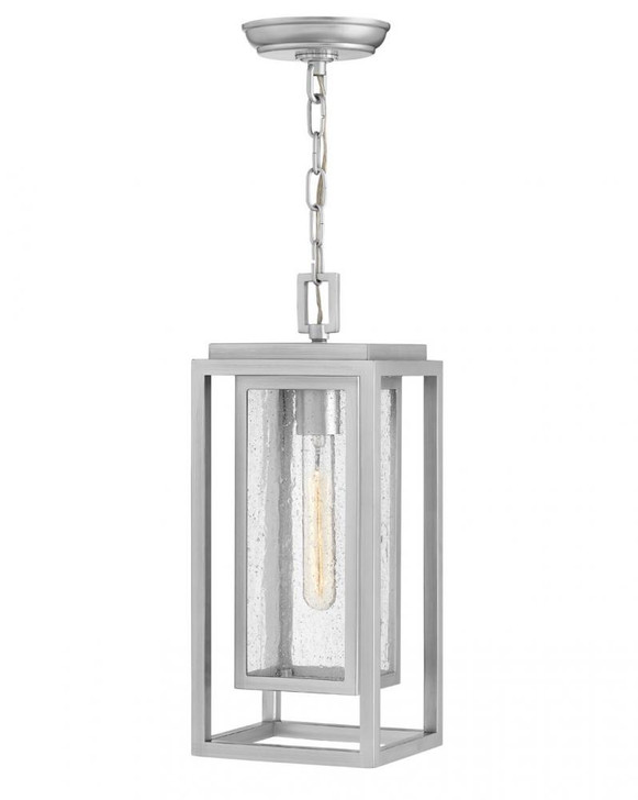 Republic Medium Hanging Lantern, LED, Silver, 16.75"H (1002SI-LL 9Q7JM)