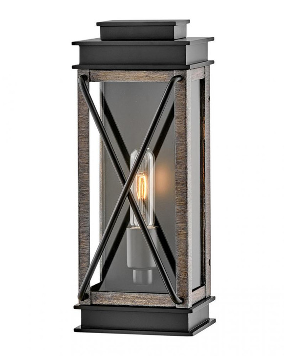 Montecito Outdoor Wall Lantern, 1-Light, Black, 15"H (11190BK 9Q7J1)