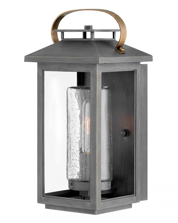Atwater Outdoor Wall Lantern, LED, Gray, 14"H (1160AH-LL 9Q7K5)