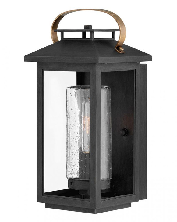 Atwater Outdoor Wall Lantern, LED, Black, 14"H (1160BK-LL 9Q7K6)