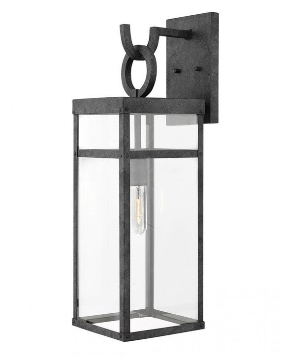 Porter Outdoor Wall Lantern, LED, Black, Gray, 25"H (2805DZ-LL 9Q9FU)