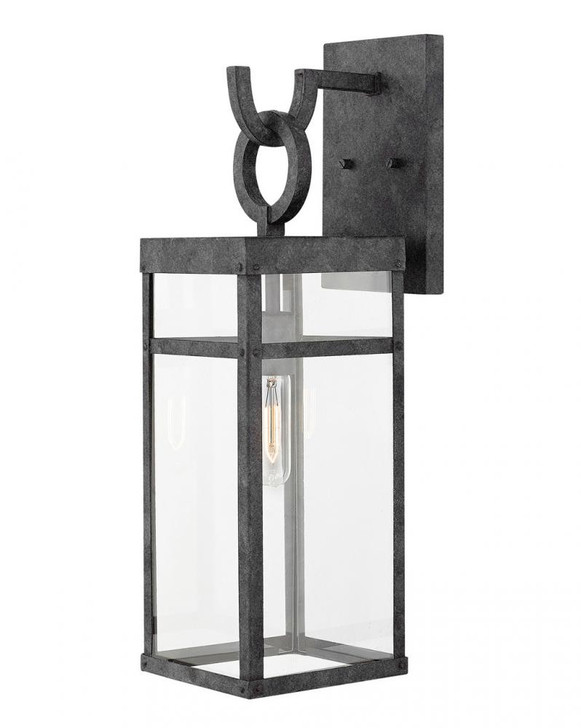 Porter Outdoor Wall Lantern, LED, Black, Gray, 22"H (2804DZ-LL 9Q9FR)