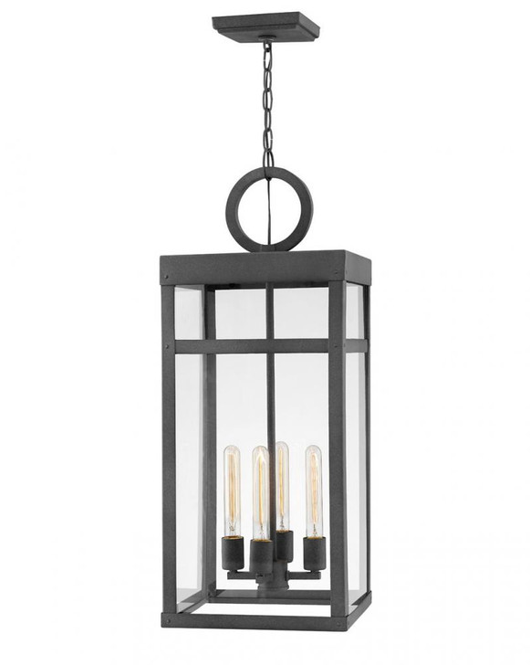 Porter Hanging Lantern, LED, Black, Gray, 31.25"H (2808DZ-LL 9Q9G0)