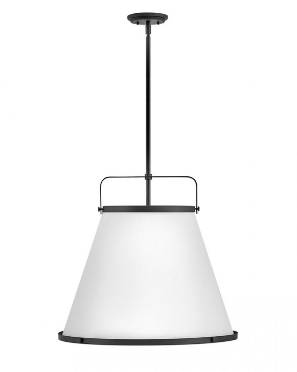 Lexi Pendant, 1-Light, Black, Off-White Textured Shade, 24.5"W (4995BK 9U2A2)