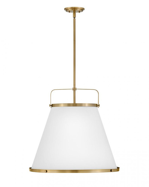 Lexi Pendant, 1-Light, Lacquered Brass, Off-White Textured Shade, 24.5"W (4995LCB 9U2A3)