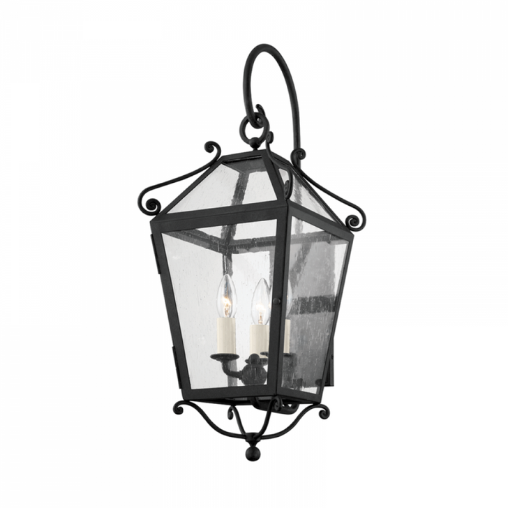 Santa Barbara Exterior Wall Sconce, 3-Light, French Iron, Medium, 25.7"H (B4123-FRN U8Vm)