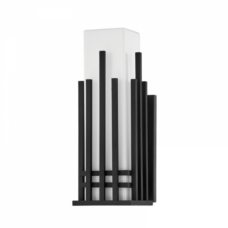 San Mateo Exterior Wall Sconce, 1-Light, Black, Medium, 14.25"H (B5412-TBK U8Vw)