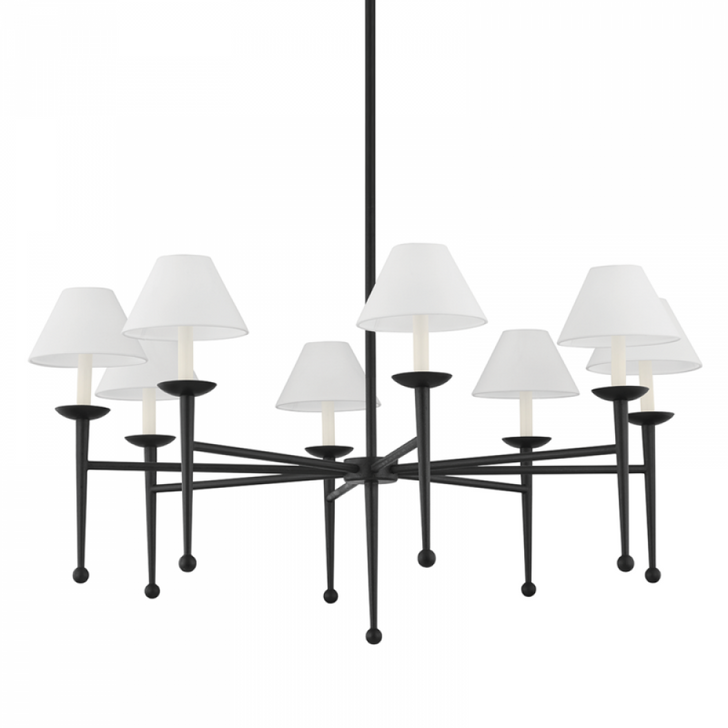 London Chandelier, 8-Light, Forged Iron, 50"W (F1208-For U8Wp)