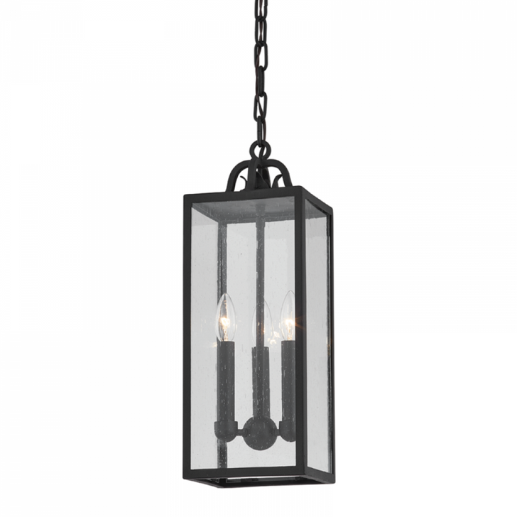 Caiden Outdoor Lantern, 3-Light, Black, 21.5"H (F2066-FOR U8WQ)