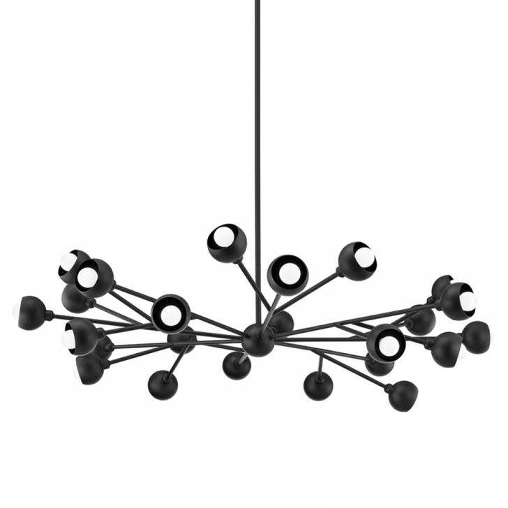 Colt Chandelier, 24-Light, Black, 54.5"W (F7424-Sbk U8Xa)