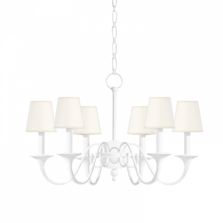 Windsor Chandelier, 6-Light, White Plaster, 29.5"W (Mds432-Wp A8N3Y)