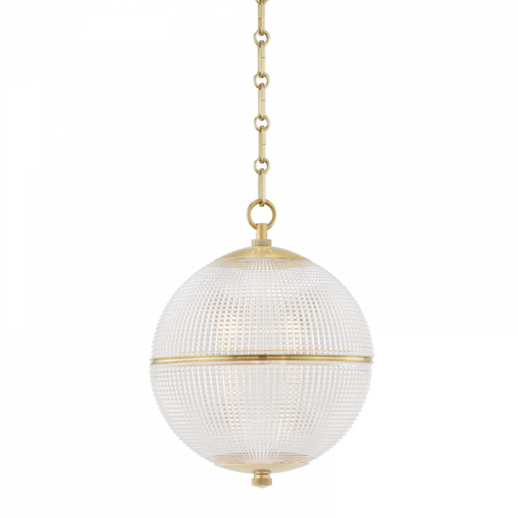 Sphere No. 3 Pendant, 1-Light, Aged Brass, 13"W (Mds800-Agb A8N46)