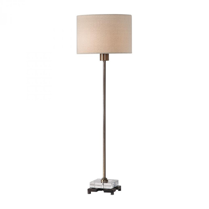 Danyon Table Lamp, 1-Light, Antique Brass, Beige Linen Hardback Shade, 33"H (29642-1 A381Y)