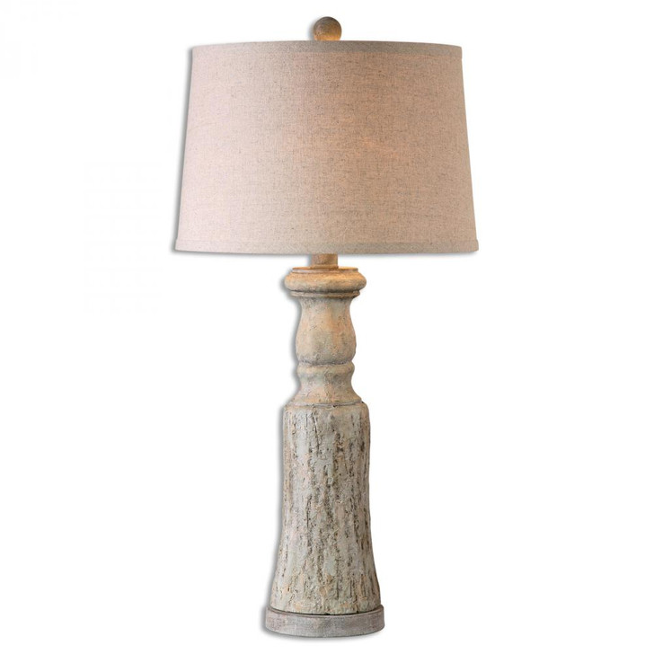 Cloverly Table Lamp, 1-Light, 2/Set, Burnished Gray/Antique Ivory, Oatmeal Linen Shade, 31"H (26678-2 A68UH)