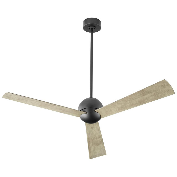 Rondure Outdoor Ceiling Fan, 3-Blade, Black, Weathered Gray Blades, 54"W (3-114-15 42R0W)