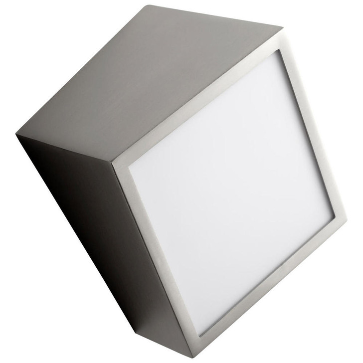 Zeta Wall Sconce, 1-Light, LED, Satin Nickel, Matte White Shade, 6.63"W (3-530-24 3ZNDV)