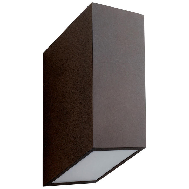 Uno Outdoor Wall Sconce, 2-Light, LED, Oiled Bronze, White Shade, 14"H (3-701-22 3ZQDZ)
