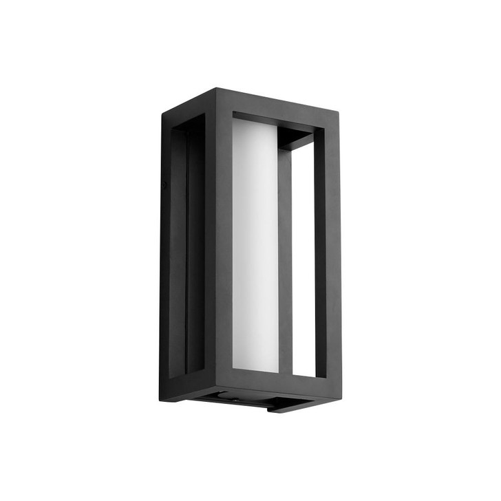 Aperto Outdoor Wall Sconce, 1-Light, LED, Black, White Frost Shade, 12"H (3-722-15 42Q2V)