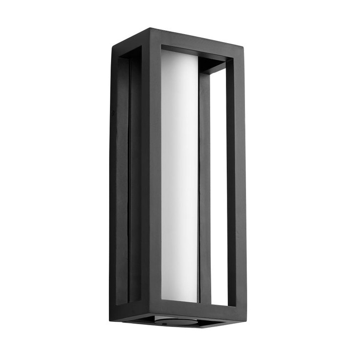 Aperto Outdoor Wall Sconce, 1-Light, LED, Black, White Frost Shade, 16"H (3-723-15 42Q2W)