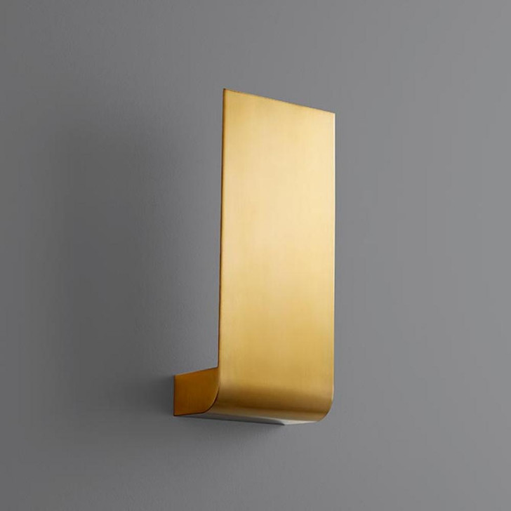Halo Wall Sconce, 1-Light, LED, Aged Brass, White Shade, 12.75"H (3-535-40 3ZNE5)