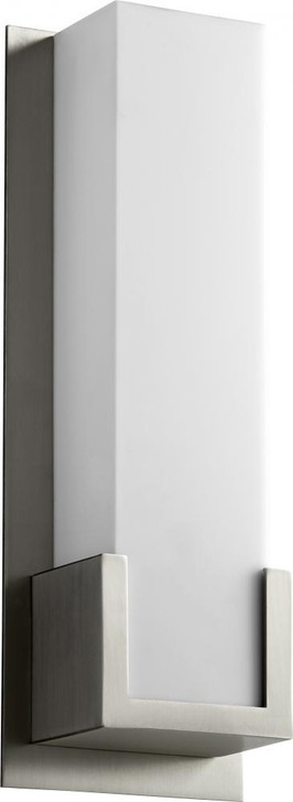 Orion Wall Sconce, 1-Light, LED, Satin Nickel, Matte White Shade, 13.5"H (3-540-24 3ZNEJ)