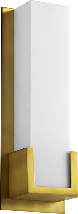 Orion Wall Sconce, 1-Light, LED, Aged Brass, Matte White Shade, 13.5"H (3-540-40 3ZNEK)