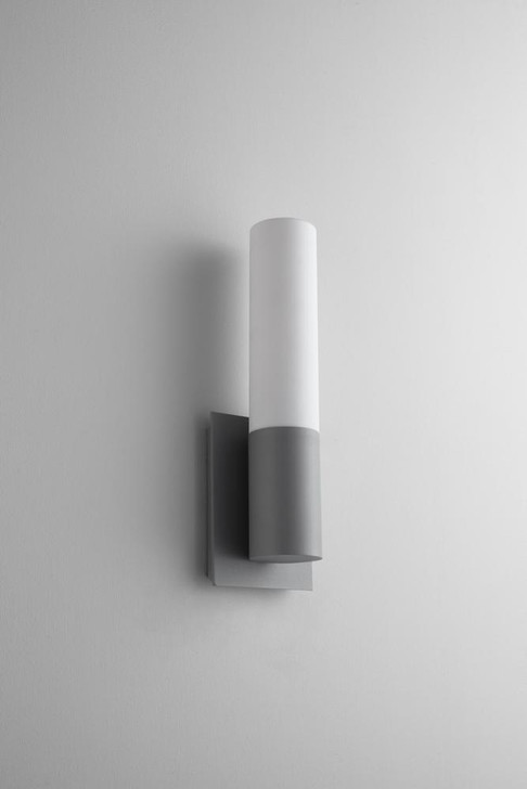 Magneta Outdoor Wall Sconce, 1-Light, LED, Grey, Matte Opal Shade, 14.5"H (3-728-16 3ZRA1)