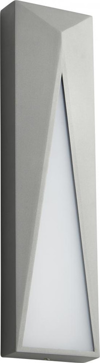 Elif Outdoor Wall Sconce, 1-Light, LED, Grey, Polished White Polycarbonate Shade, 16.5"H (3-736-16 3ZRAZ)