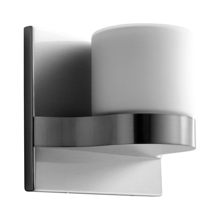 Olio Wall Sconce, 1-Light, LED, Satin Nickel, Matte Opal Shade, 5.5"H (3-538-24 3ZNEE)