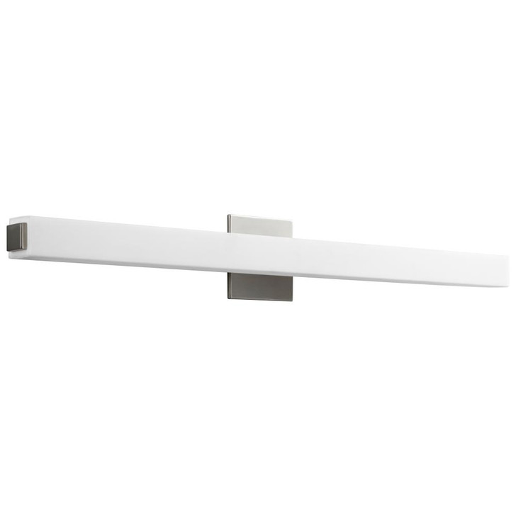 Adelphi Vanity, 2-Light, LED, Satin Nickel, Matte White Shade, 36"W (3-555-24 42R0N)