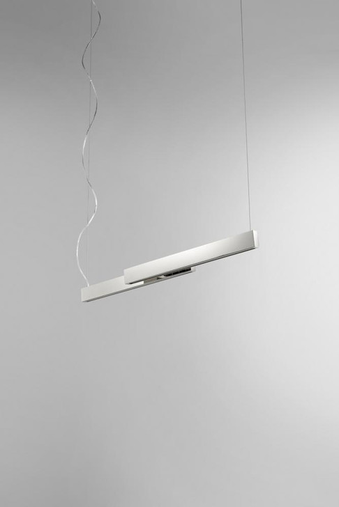 Klone Linear Chandelier, 2-Light, LED, Polished Nickel, Matte White Shade, 40"W (32-642-20 3ZMDZ)