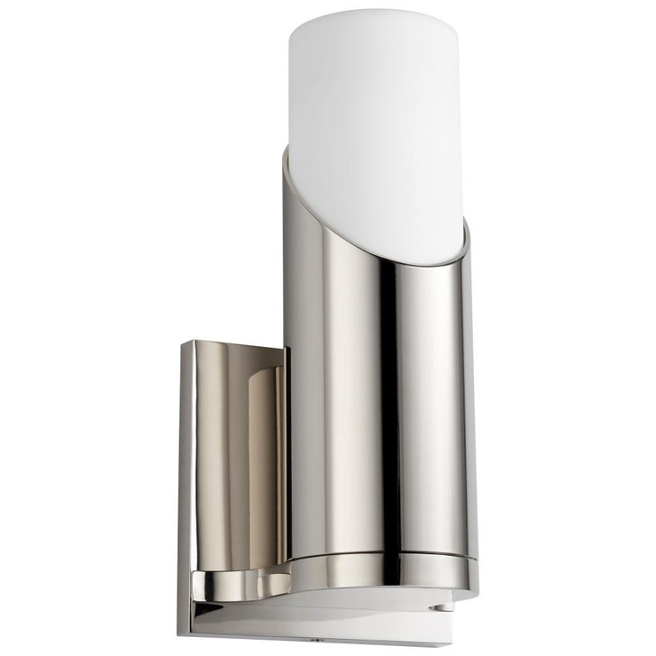 Ellipse Wall Sconce, 1-Light, LED, Polished Nickel, Matte White Shade, 9.75"H (3-567-220 42N4J)