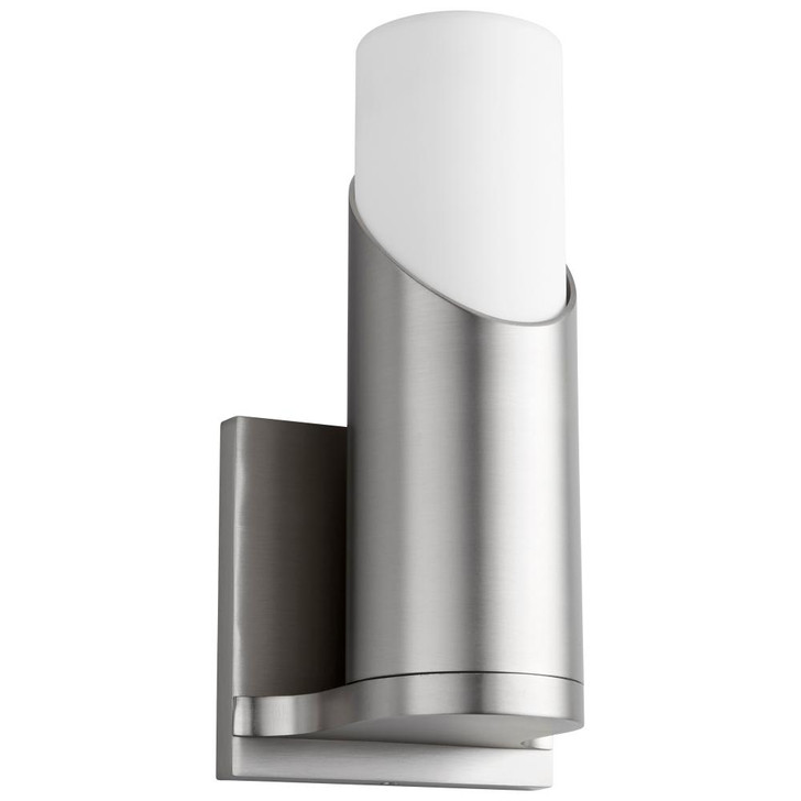 Ellipse Wall Sconce, 1-Light, LED, Satin Nickel, Matte White Shade, 9.75"H (3-567-224 42N4K)