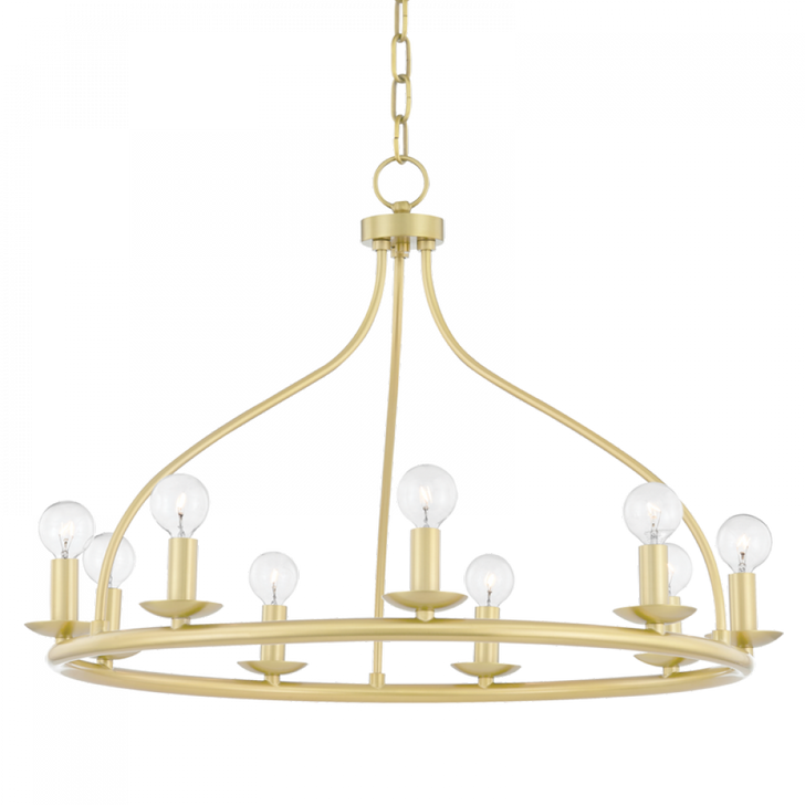 Kendra Chandelier, 9-Light, Aged Brass, 26.75"W (H511809-AGB 608UGE0)