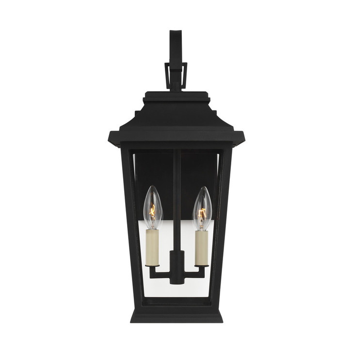 Warren Small Lantern, 2-Light, Textured Black, Clear Shade, 19.5"H (OL15401TXB 706U6F3)
