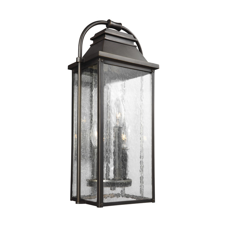 Wellsworth Lantern, 3-Light, Antique Bronze, Clear Seeded Shade, 18.25"H (OL13200ANBZ 706U6GM)