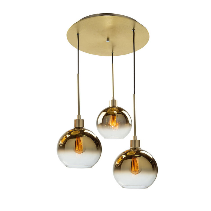 Morning Mist Pendant, 3-Light, Gold, Clear and Gold Shade, 17.25"H (SC13283GD 340430NG)
