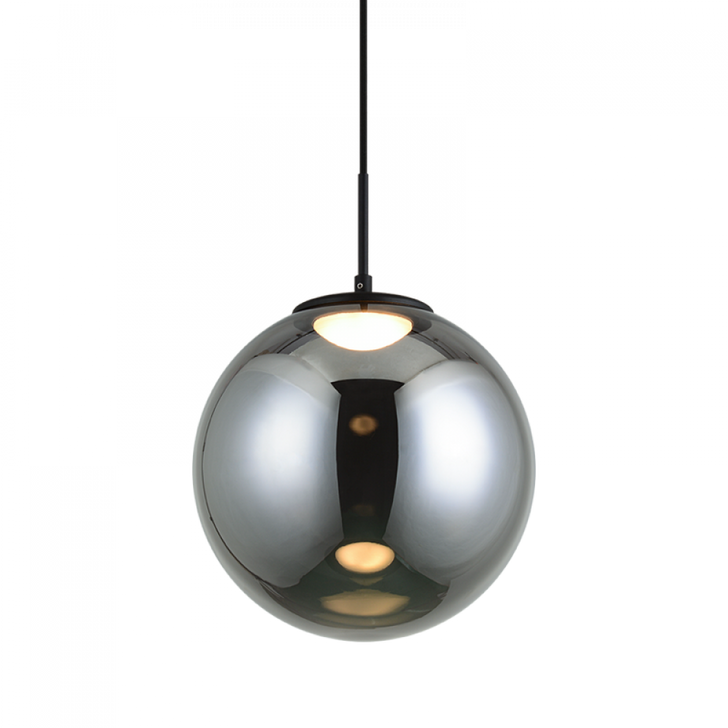 Boble Pendant, 1-Light, LED, Matte Black, Smoked Glass Shade, 11.88"W (C61321MBSM 305XRX3)