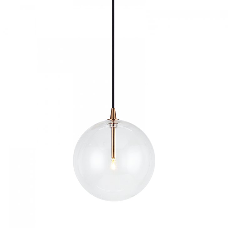 Bolha Pendant, 1-Light, LED, Aged Gold Brass, Clear Glass Shade, 10.13"H (C81811AGCL 305XTV9)