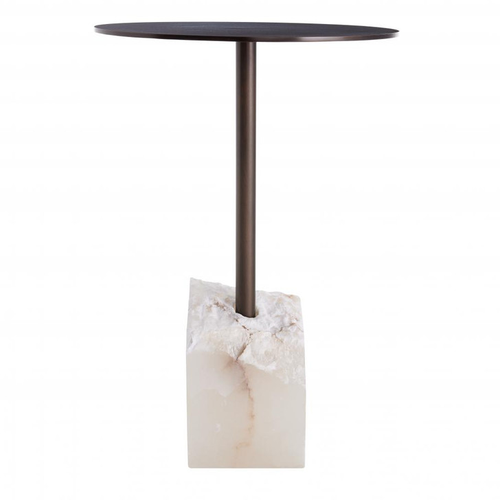 Jane Accent Table, Bronze, White, Steel, Round, 12"Dia (9128 3MRK9)