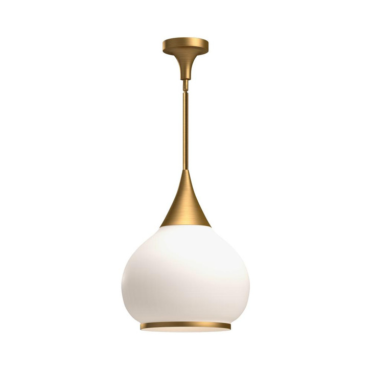 Hazel Pendant, 1-Light, Aged Gold, Opal Matte Glass, 17.75"H (PD524214AGOP 706TUKN)