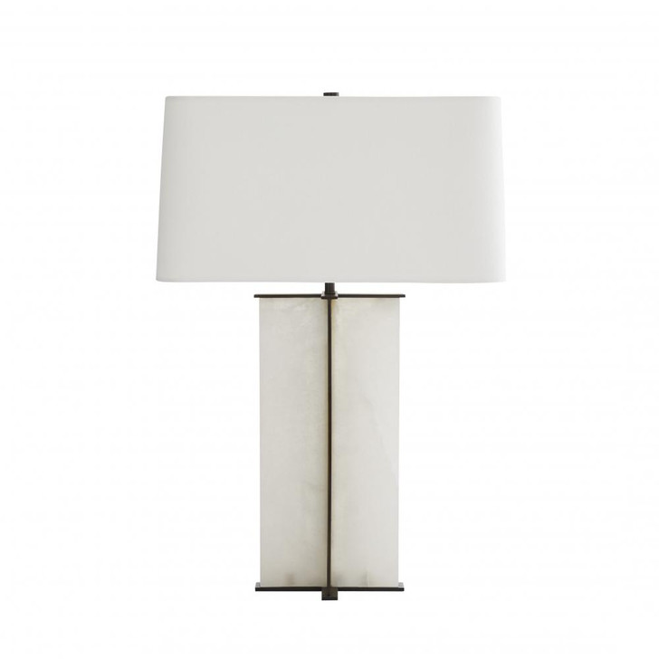 Lyon Table Lamp, 1-Light, Bronze, White Alabaster, 30"H (49089-158 3MQM1)