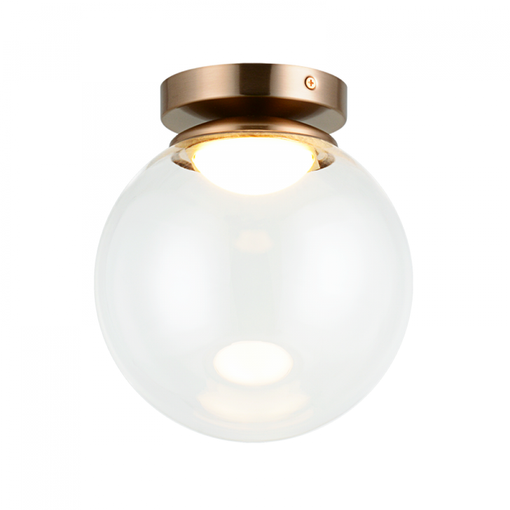 Boble Flush Mount, 1-Light, LED, Brass, Aged Gold Brass, 7.9"W (X61311AGCL 305XTY1)