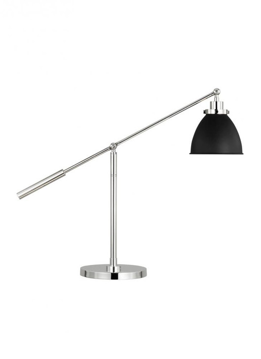 Wellfleet Desk Lamp, 1-Light, LED, Midnight Black and Polished Nickel, Midnight Black Shade, 23.38"H (CT1101MBKPN1 706X0C5)