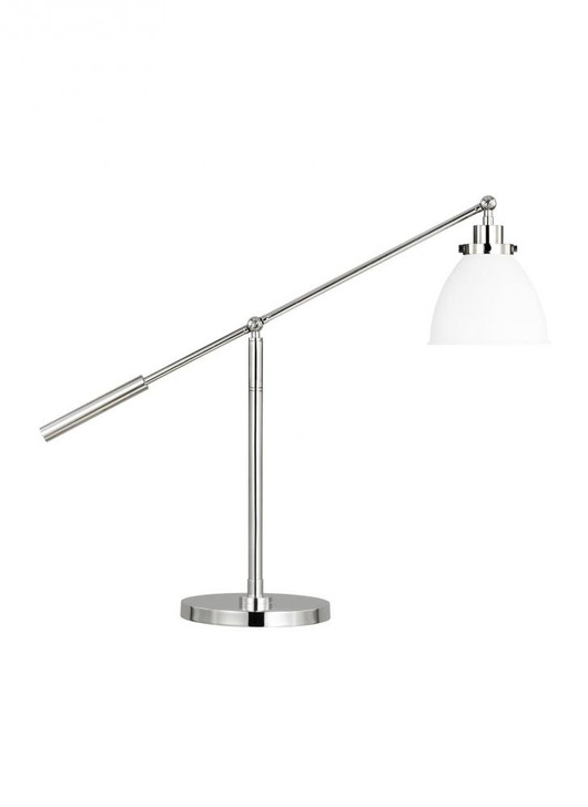 Wellfleet Desk Lamp, 1-Light, LED, Matte White and Polished Nickel, 23.38"H (CT1101MWTPN1 706X0C7)