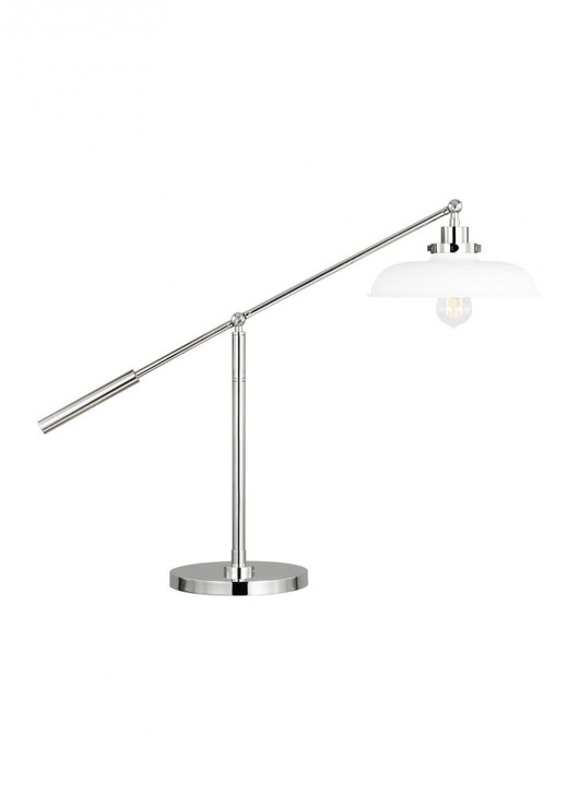 Wellfleet Desk Lamp, 1-Light, LED, Matte White and Polished Nickel, 23.38"H (CT1111MWTPN1 706X0CC)