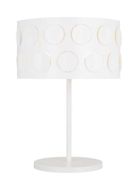 Dottie Desk Lamp, 2-Light, LED, Matte White, White Linen Shade, 22"H (KST1002MWT1 706X1AL)