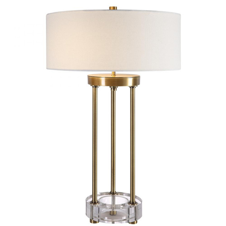 Pantheon Table Lamp, 1-Light, Antique Brass, Crystal, 27"H (30013-1 A6FL7)