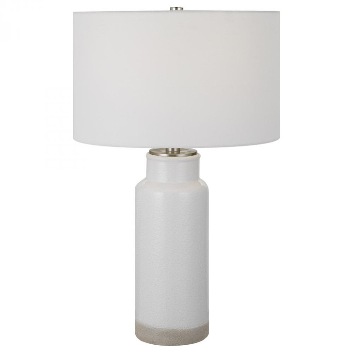Albany Farmhouse Table Lamp, 1-Light, White, White Drum Shade, 28"H (30038 A6FLA)
